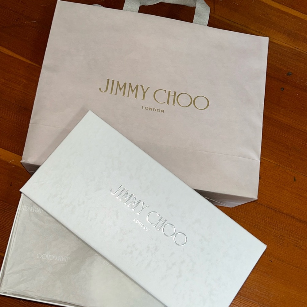 Authentic Jimmy Choo Shoe Box and Shopping Bag